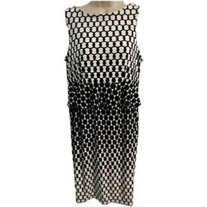 Donna Morgan Black and White Tiered Sleeveless Dress. Zip. Size Medium